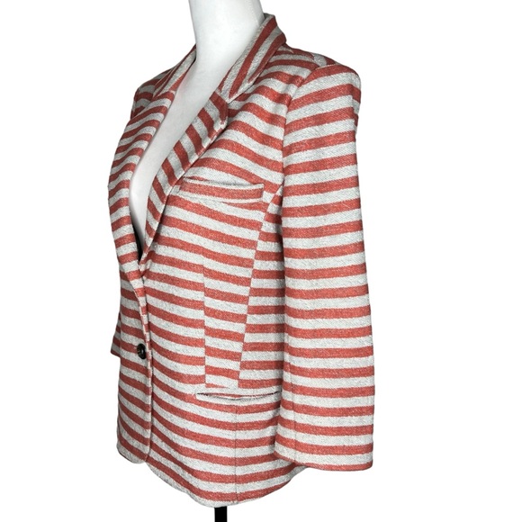 Cartonnier Red and White Stripe Blazer Size S - Picture 4 of 7